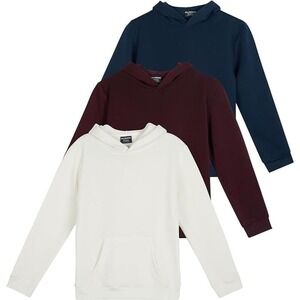Real Essentials 3 Pack Pullover Hoodies in Multi, Size M​​​​​